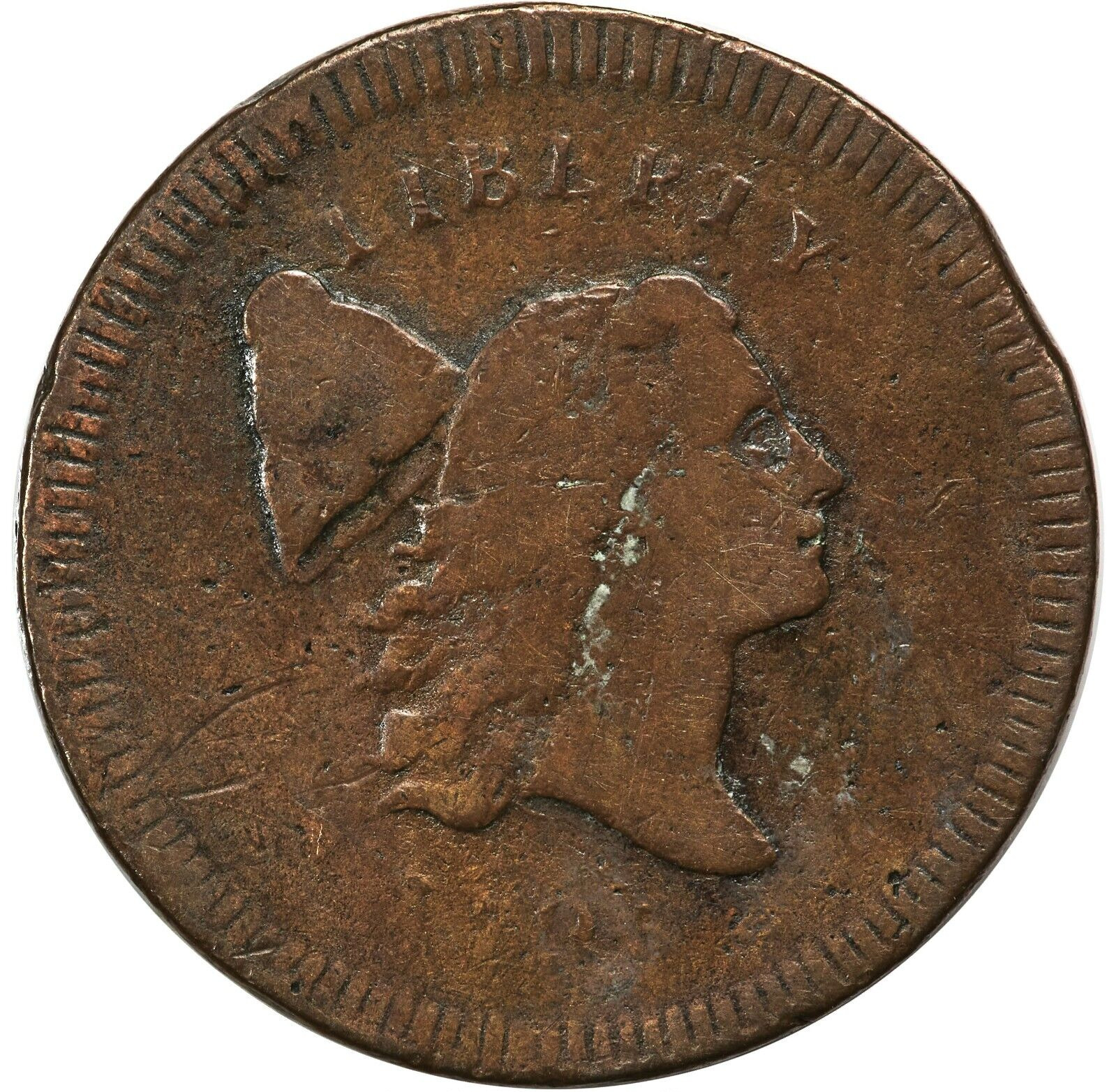 1795 1/2C PCGS F 12 C-5b No Pole Plain Edge Thick Planchet Liberty Cap Half Cent - Fresh Stock Dated October 2025