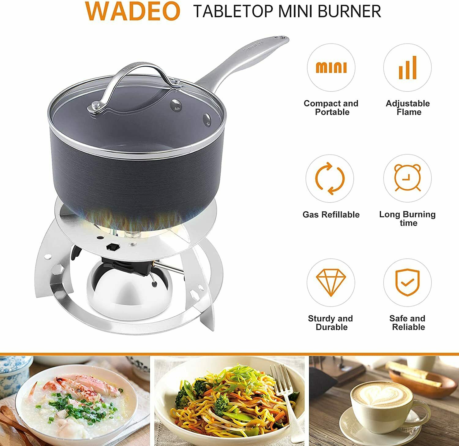 Mini Butane Burner, Tabletop Burner & Aluminium Rack, Portable Burner, Cooking - Fresh Stock Dated October 2025