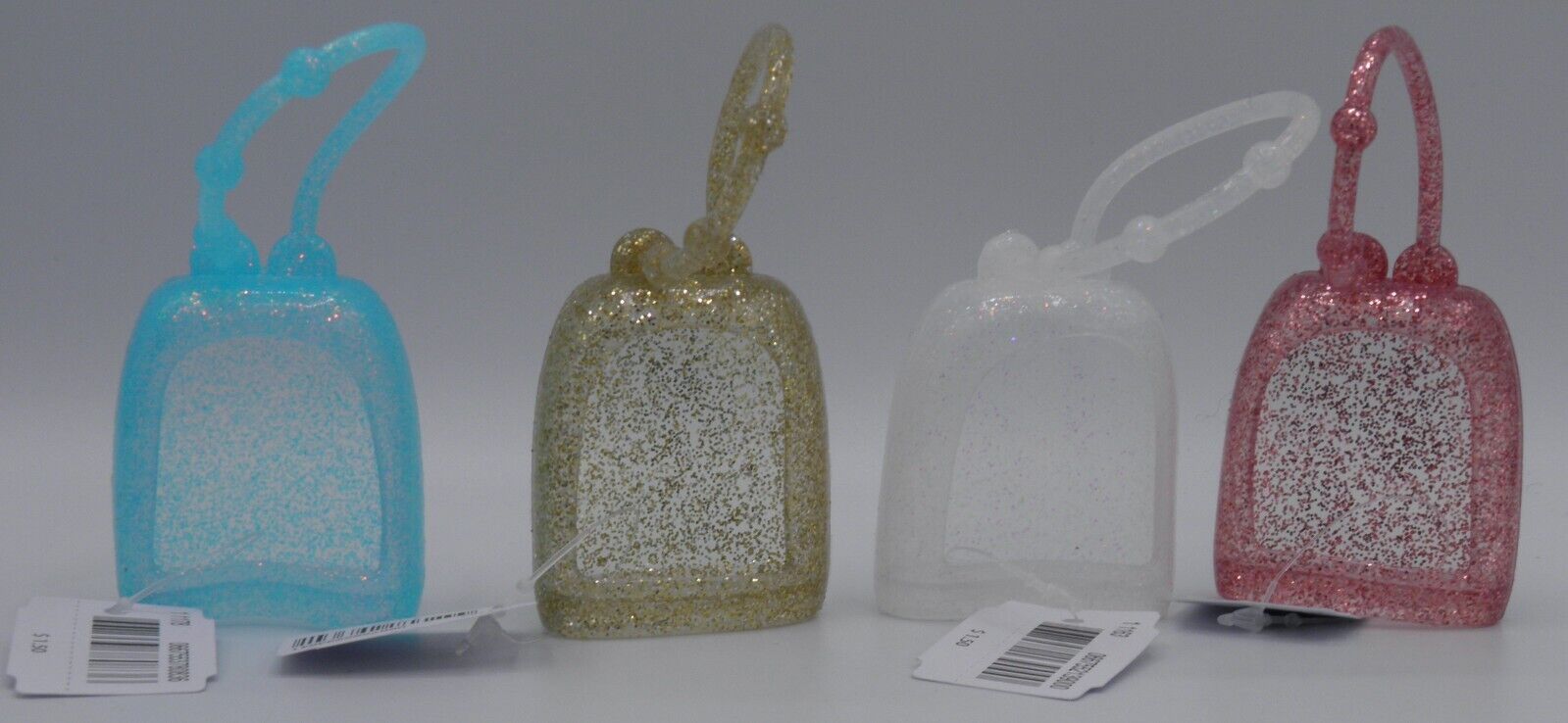 x4 Bath Body Works SPARKLE POCKETBAC HAND SANITIZER HOLDER Gold Blue Pink Clear - Fresh Stock Dated October 2025