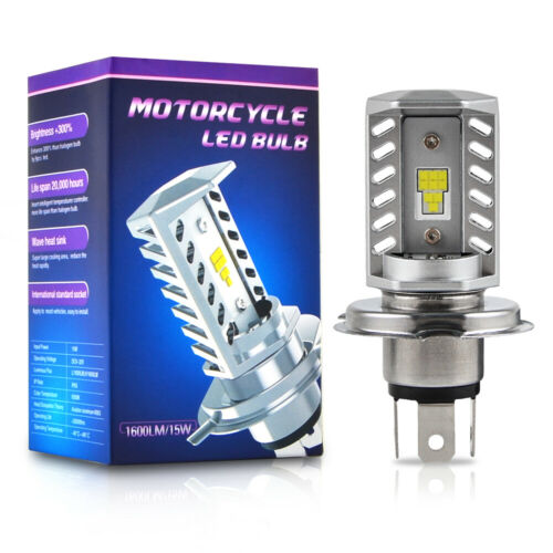 BEVINSEE H4 9003 HB2 Motorcycle LED Headlight Bulb Hi/Low Beam 6000K White Light - Fresh Stock Dated October 2025