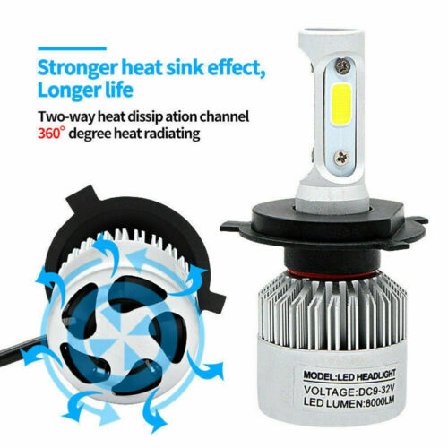 H4 9003 HB2 270000LM CREE LED Bulb HID Hi/Low Beam Motorcycle Headlight 6000K - Fresh Stock Dated October 2025