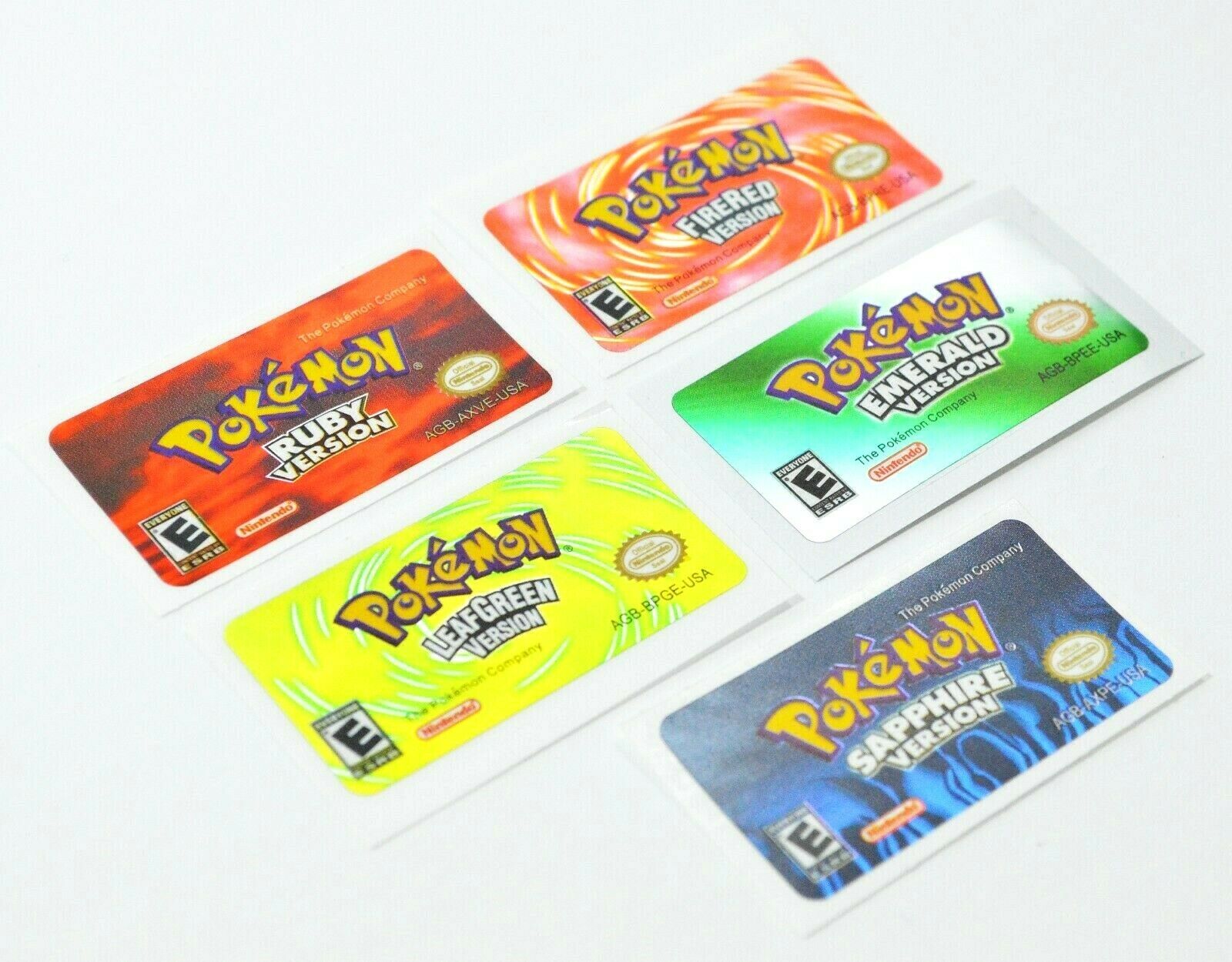 Pokemon GBA Replacement Labels Stickers SHINY FOIL METALLIC for Game Boy Advance - Fresh Stock Dated October 2025