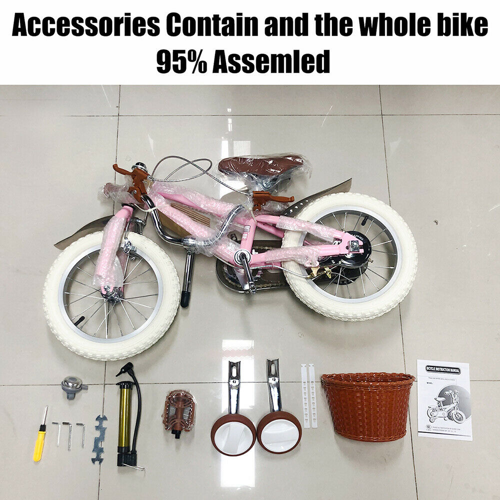 Phoenix 18inch Kids Bike Pink Yellow With Training Wheels For Ages 3-12 Chilren - Fresh Stock Dated October 2025