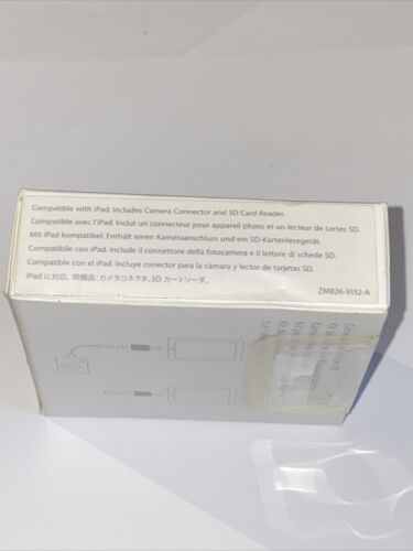 iPad Camera Connection Kit A1362 A1358 MC531ZM/A New In Box SD Card Reader - Fresh Stock Dated October 2025