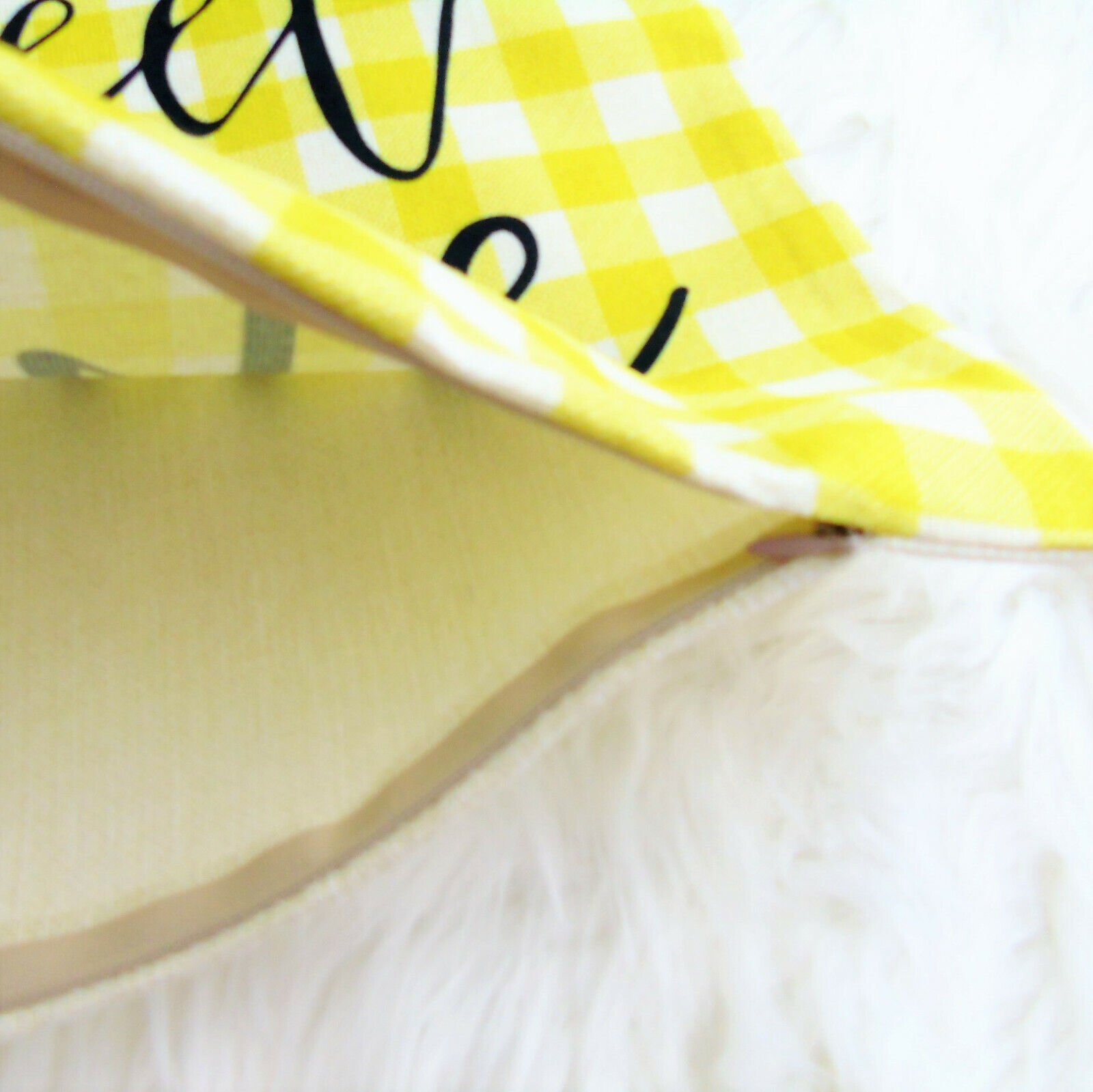 NEW HOME SWEET HOME Phrase PILLOW COVER 18x18 Zip Checkered Yellow-Green Beige - Fresh Stock Dated October 2025