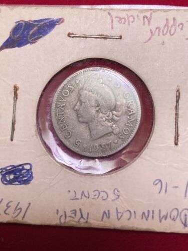 DOMINICAN REPUBLIC 1937 5 Centavos XF-AU - Fresh Stock Dated October 2025