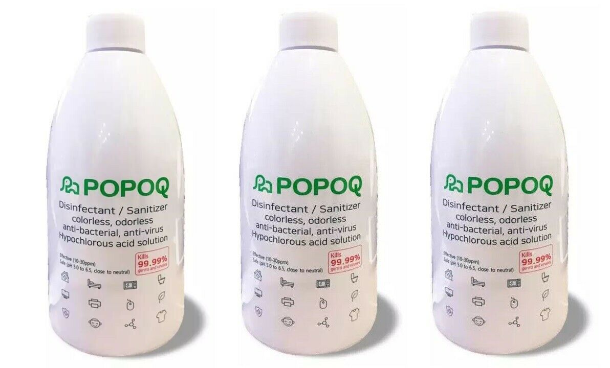 3 X POPOQ Korean Hand Sanitizer Disinfectant Spray 16.9oz - Fresh Stock Dated October 2025