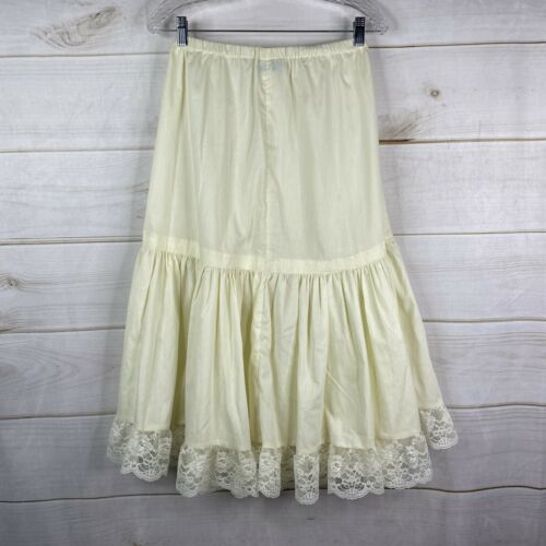 Vtg Gunne Sax by Jessica McClintock Ivory Midi/Maxi Skirt Slip Lace Sz L Elastic - Fresh Stock Dated October 2025