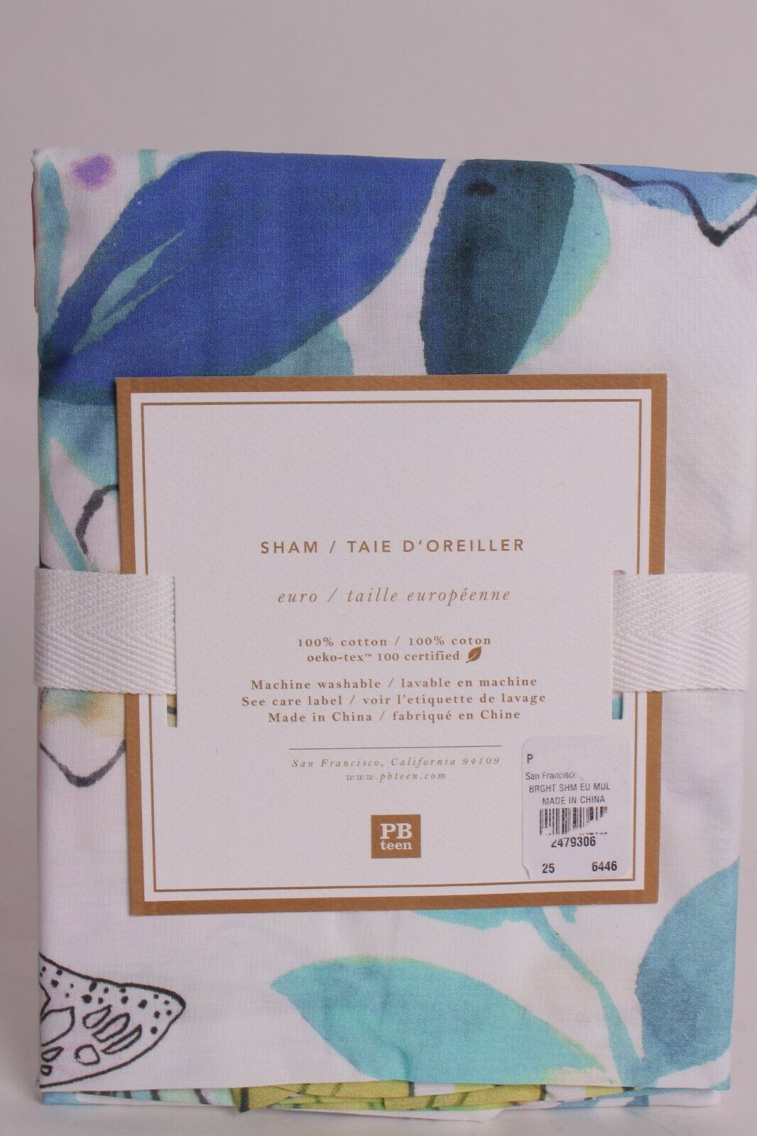 NWT Pottery Barn PB Teen Bright Bouquet euro sham - Fresh Stock Dated October 2025