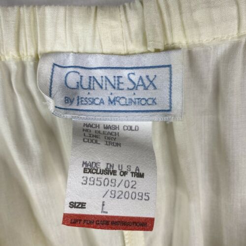 Vtg Gunne Sax by Jessica McClintock Ivory Midi/Maxi Skirt Slip Lace Sz L Elastic - Fresh Stock Dated October 2025