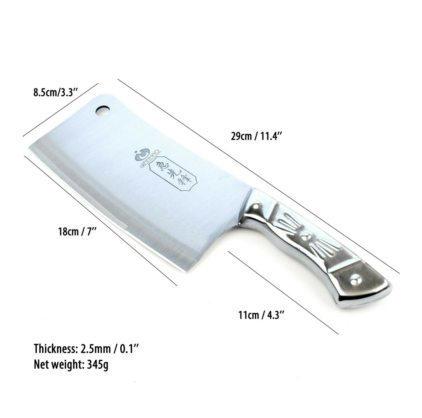 Kitchen 7'' Cleaver Knife Chopper Butcher Stainless Steel for Home Restaurant US - Fresh Stock Dated October 2025