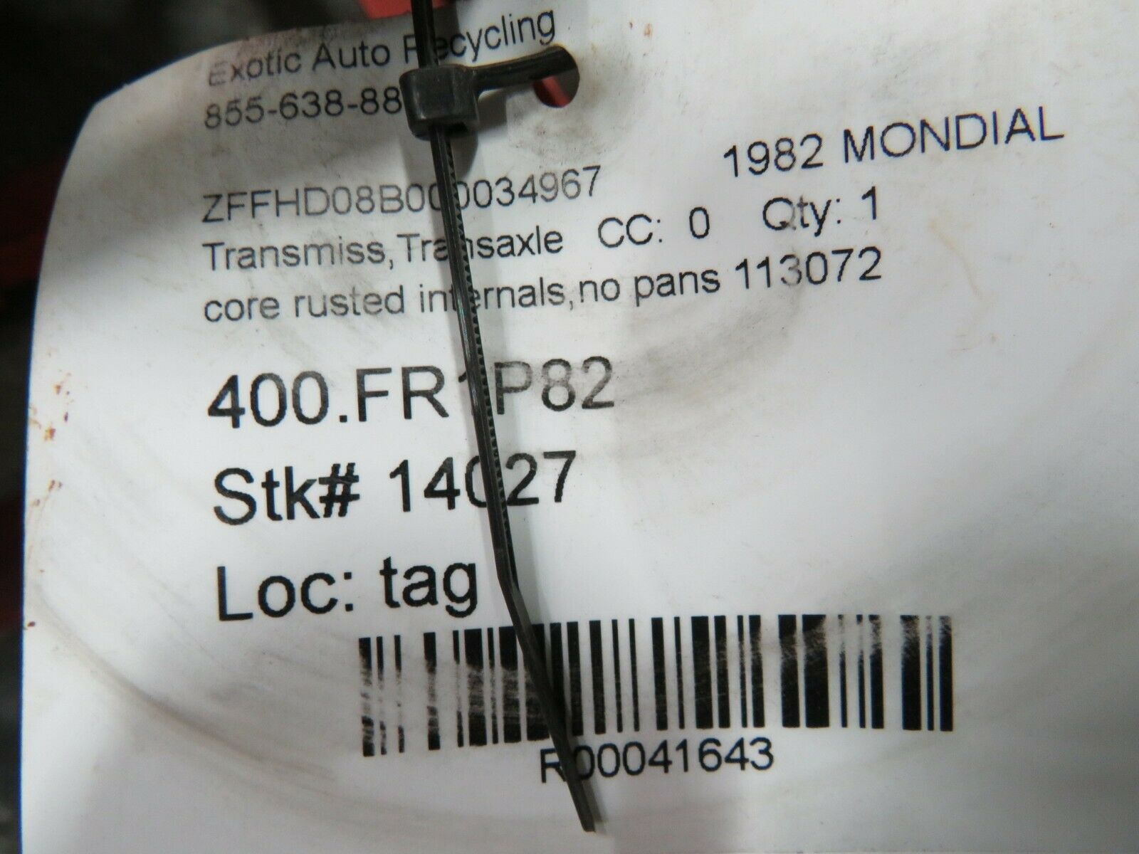Ferrari Mondial, Transmission, Used, P/N 113072 - Fresh Stock Dated October 2025