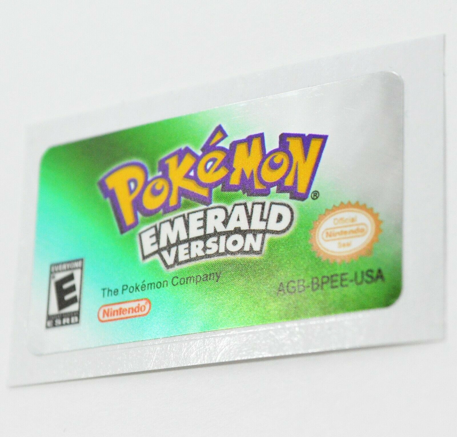 Pokemon Emerald GBA Replacement Label SHINY FOIL Sticker Gameboy Advance USA - Fresh Stock Dated October 2025