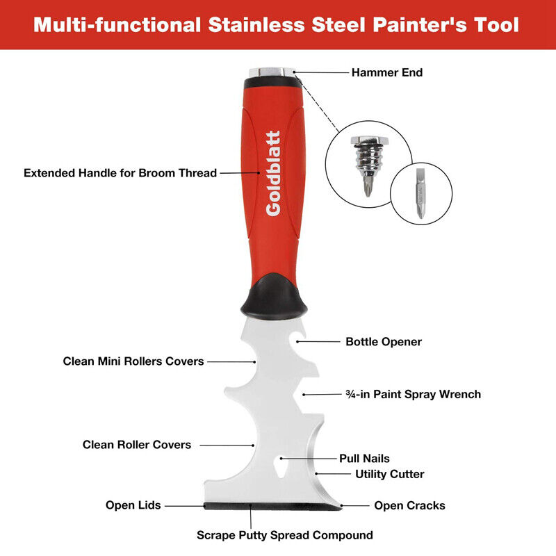 Goldblatt Drywall Hand Tool Kit Joint Knife Taping Knife Paniter Scraper Mud Pan - Fresh Stock Dated October 2025