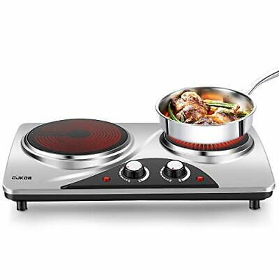Electric Hot Plate, 1800W Portable Electric Stove,Infrared Double Burner,Heat - Fresh Stock Dated October 2025