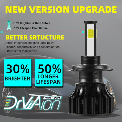 2x H7 Motorcycle LED Headlight Bulb Kit High/Low Beam 30W 3600LM 6000K White CSP - Fresh Stock Dated October 2025