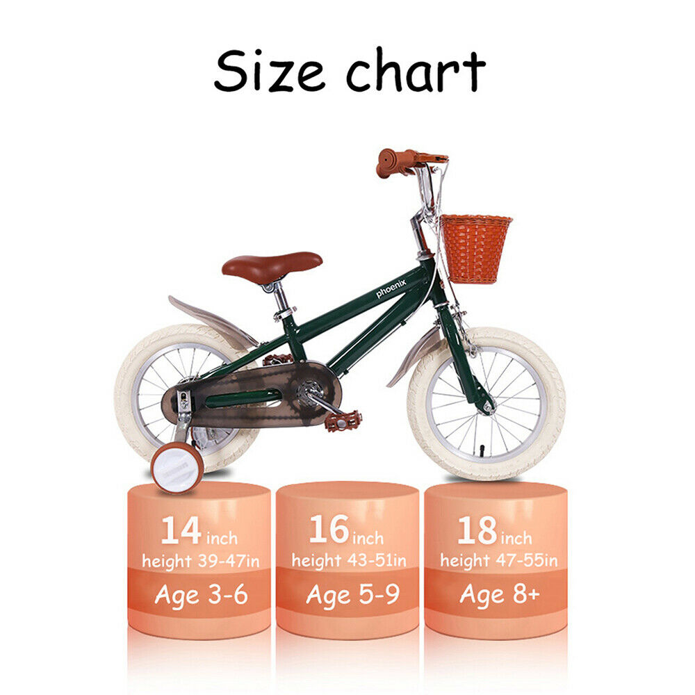 Phoenix 18inch Kids Bike Pink Yellow With Training Wheels For Ages 3-12 Chilren - Fresh Stock Dated October 2025
