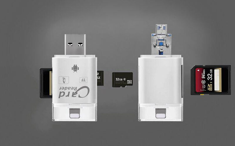 TF SD Card Reader For iPad iPhone X XR XS MAX Samsung OTG Android Phone PC - Fresh Stock Dated October 2025