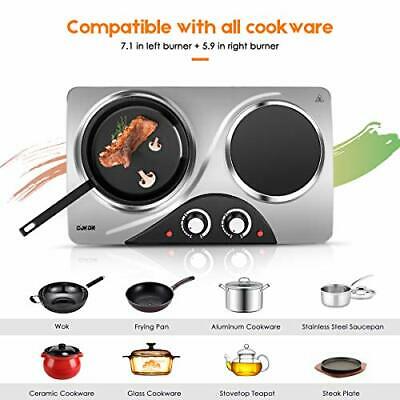 Electric Hot Plate, 1800W Portable Electric Stove,Infrared Double Burner,Heat - Fresh Stock Dated October 2025