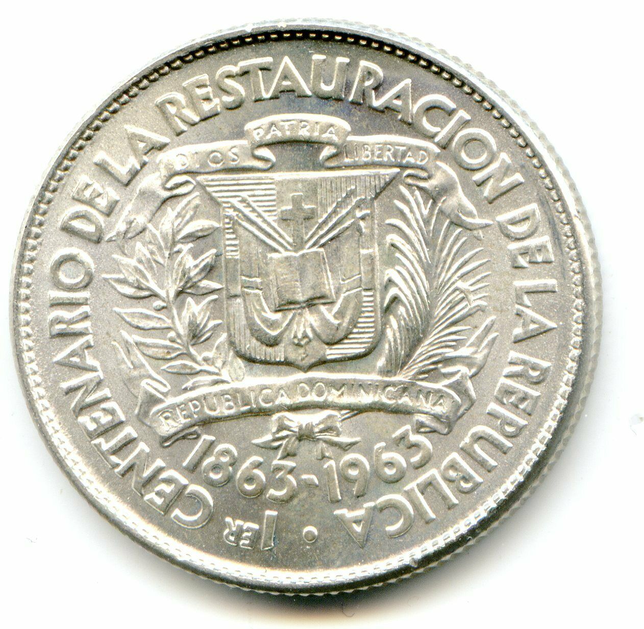 Dominican Republic  25 Centavos 1963 stunning HG blast white beauty   lotmar4036 - Fresh Stock Dated October 2025