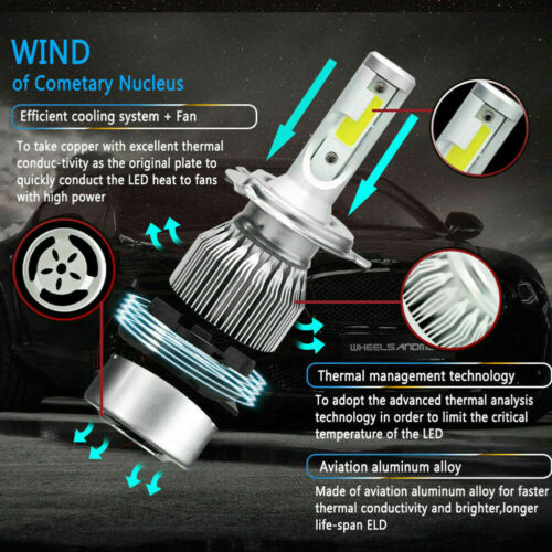 Blue H4 LED Headlight Bulb C6 For Honda VTX1300 C R RETRO VTX 1800 C R S N RETRO - Fresh Stock Dated October 2025