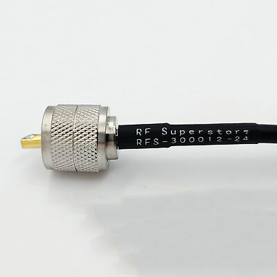 UHF Male (Plug) to UHF Male (Plug) RG58 Cable Assembly, 288 inch (24 ft) - Fresh Stock Dated October 2025