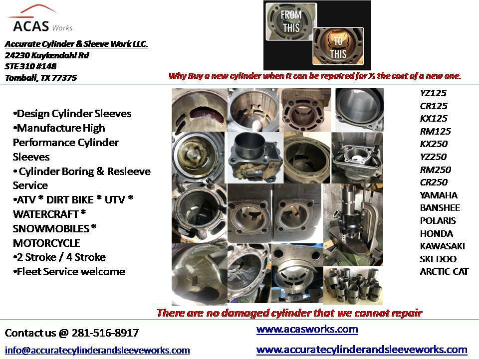 2001  RM125 Cylinder Resleeve Service. - Fresh Stock Dated October 2025