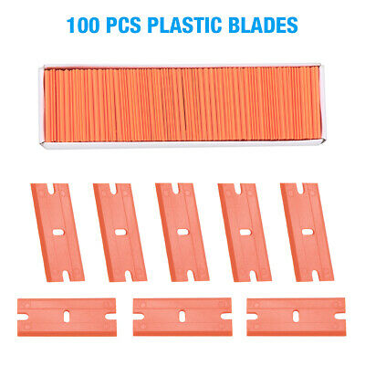 100 pack Plastic Razor Blades Razor Scraper Double Edged Sticker Removal Tool - Fresh Stock Dated October 2025