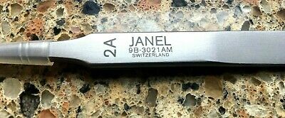 VINTAGE JANEL #2A 3021AM ANTI MAGNETIC & ACID, NICKEL TWEEZERS MADE SWITZERLAND - Fresh Stock Dated October 2025