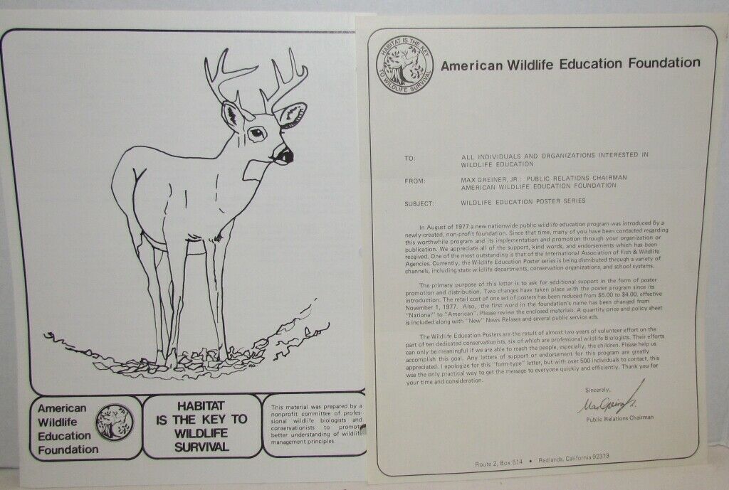 1970's American Wildlife Posters & Literature from Nat'l Wildlife Foundation - Fresh Stock Dated October 2025