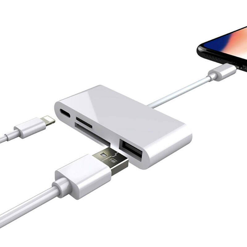 Portable 4 in 1 To TF SD Camera Card Reader USB OTG Adapter for iPhone / ipad US - Fresh Stock Dated October 2025