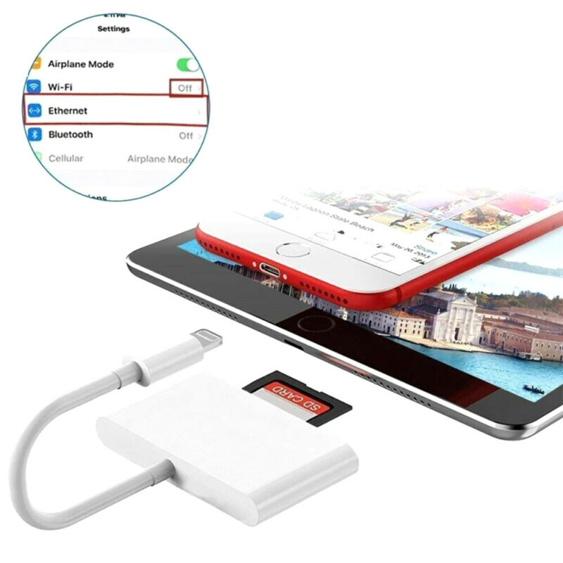 Portable 4 in 1 To TF SD Camera Card Reader USB OTG Adapter for iPhone / ipad US - Fresh Stock Dated October 2025