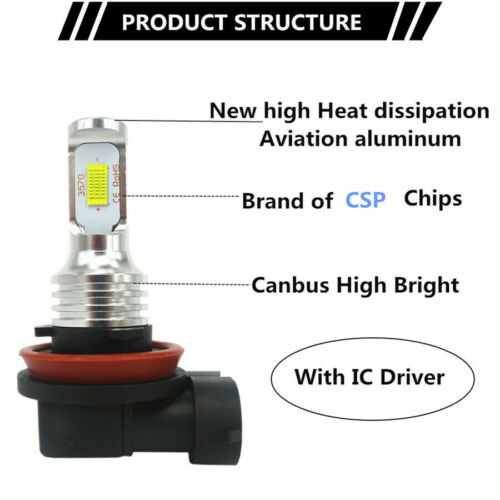 2x H9 LED Headlight Bulb High Beam For Suzuki GSXR600 GSXR750 GSXR1000 06 07-16 - Fresh Stock Dated October 2025