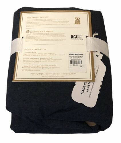 Pottery Barn Teen Camden Pillow Sham Standard Faded Navy NEW - Fresh Stock Dated October 2025