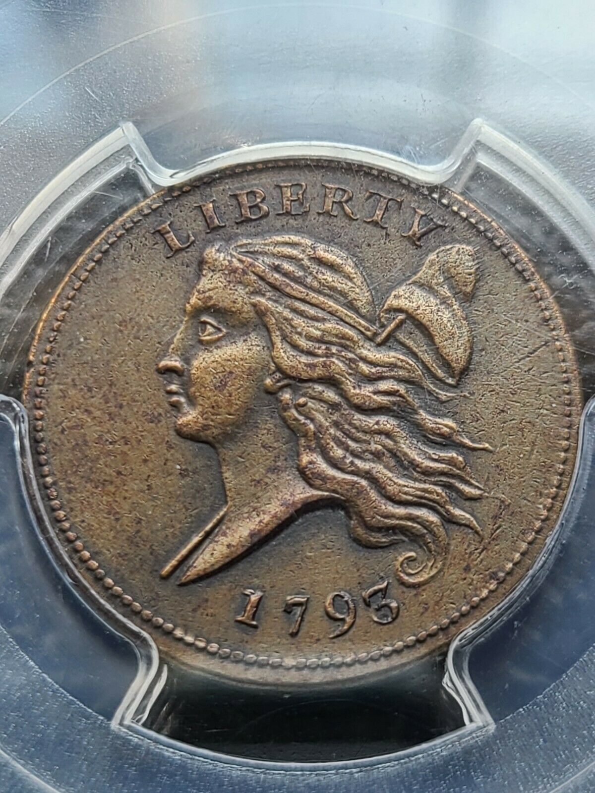 1793 LIBERTY CAP 1/2 C, PCGS GRADED AU, SPECTACULAR COIN! C-3, B-3, R-3 - Fresh Stock Dated October 2025