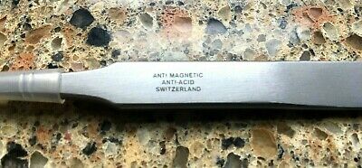 VINTAGE JANEL #2A 3021AM ANTI MAGNETIC & ACID, NICKEL TWEEZERS MADE SWITZERLAND - Fresh Stock Dated October 2025