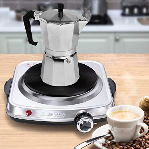 1500W Hot Plates for Cooking, Electric Single Burner with Handles,6 Power Levels - Fresh Stock Dated October 2025