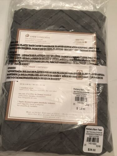 pottery barn teen zig zag sham grey new - Fresh Stock Dated October 2025
