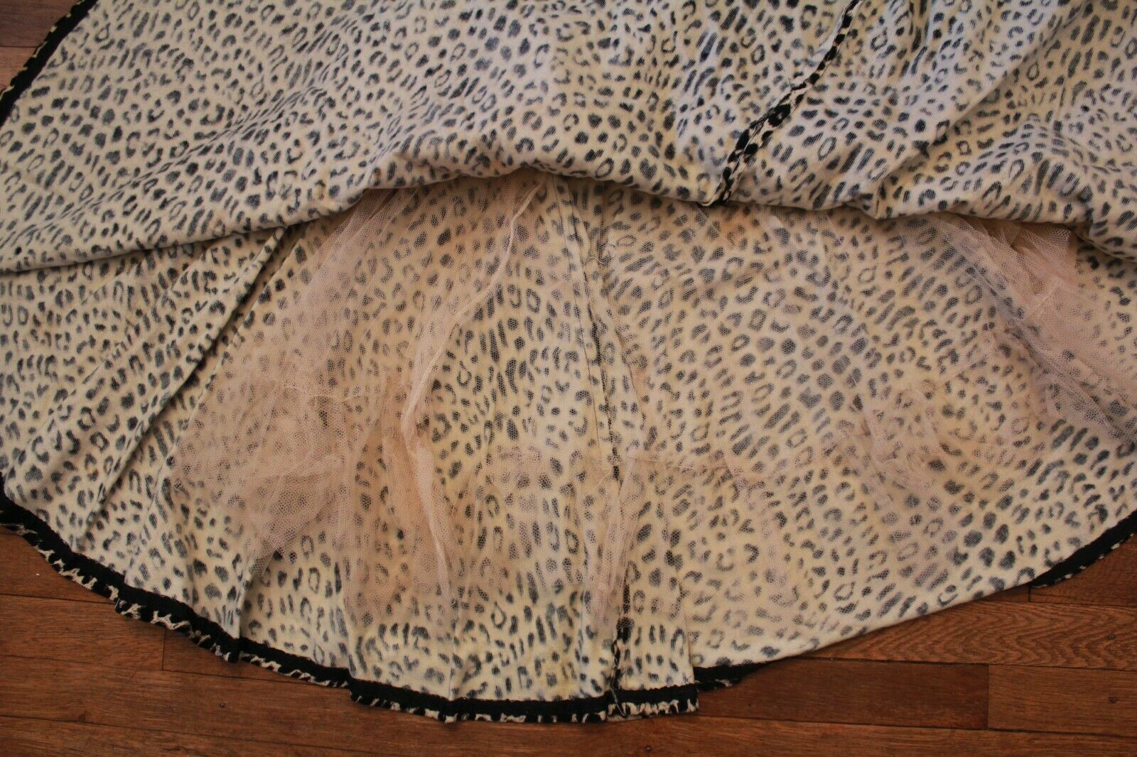 Vintage 50s Rockabilly Handmade Circle Skirt Corduroy Leopard Animal Print - Fresh Stock Dated October 2025