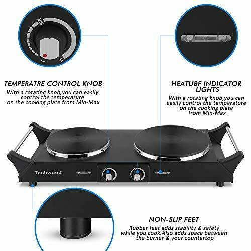 Techwood Hot Plate Electric Single Burner 1800W Portable Burner for Cooking - Fresh Stock Dated October 2025