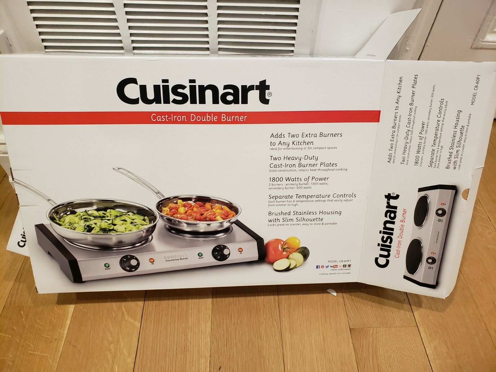Cuisinart CB-60P1 Double Burner - Silver/Black - Fresh Stock Dated October 2025