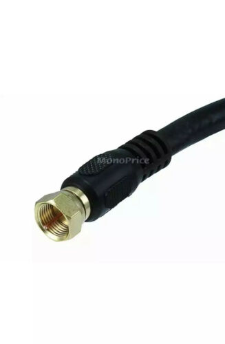 Lot 56-Monoprice 1.5ft RG6 (18AWG) 75Ohm, Quad Shield, CL2 Coaxial Cable - Black - Fresh Stock Dated October 2025