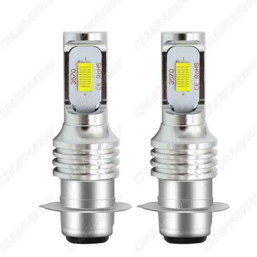 2x Bright LED Headlight Bulb High/Low For Honda ATV 12V 45/45W P15D-3; headlamp - Fresh Stock Dated October 2025