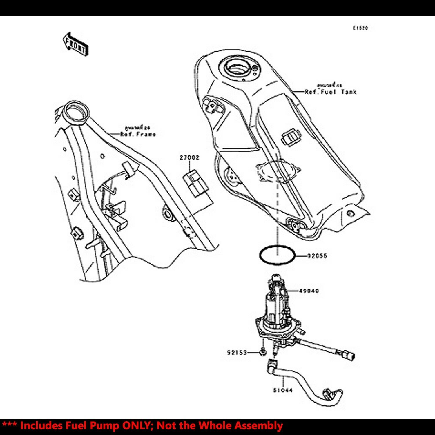 OE Replacement EFI Fuel Pump+Filter/Strainer 09-19 KLX 250/250S KLX250/D-Tracker - Fresh Stock Dated October 2025