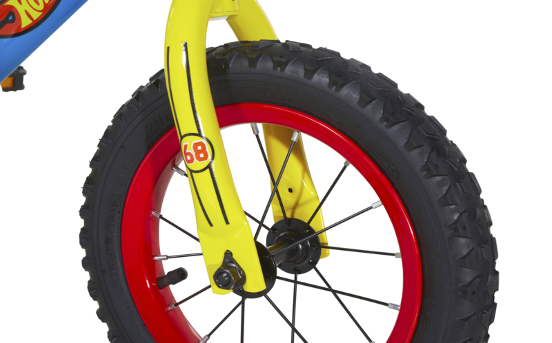 12 Inch Boys Hot Wheels Kids Bike with Rev Grip Blue - Fresh Stock Dated October 2025