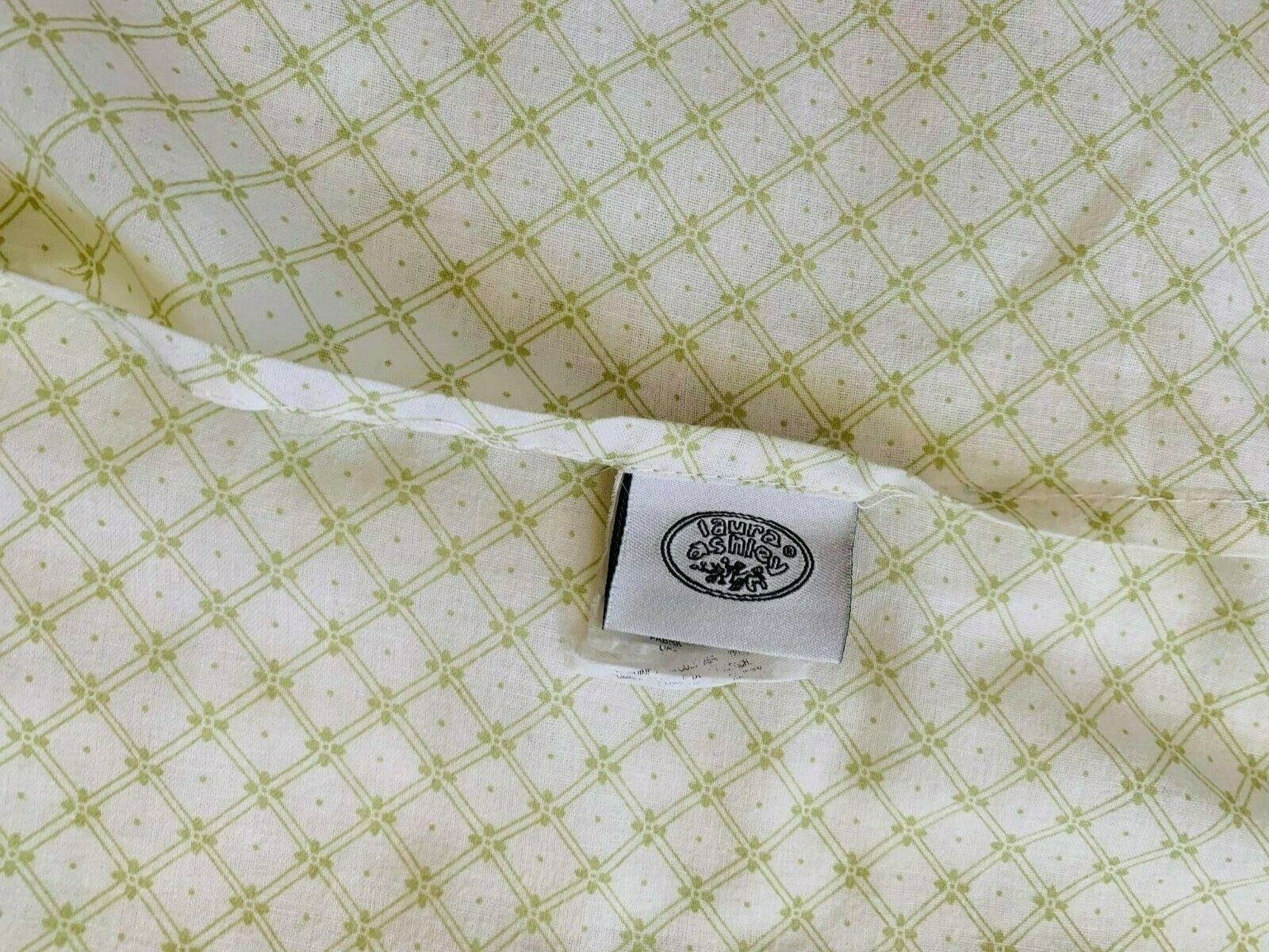 2 Vintage Laura Ashley King Size 24”x 40” Quilted Pillow Shams Green & White - Fresh Stock Dated October 2025