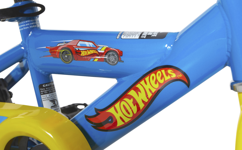 12 Inch Boys Hot Wheels Kids Bike with Rev Grip Blue - Fresh Stock Dated October 2025