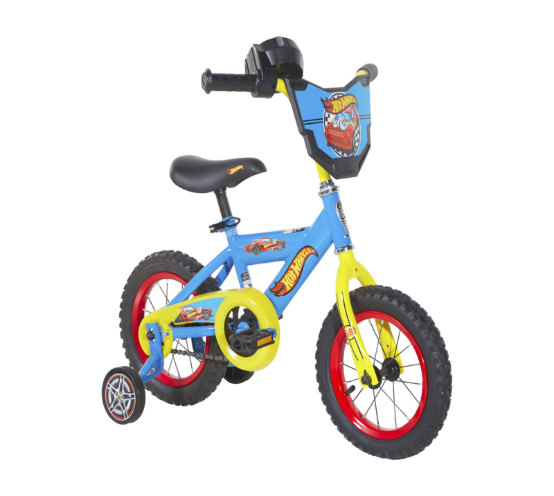 12 Inch Boys Hot Wheels Kids Bike with Rev Grip Blue - Fresh Stock Dated October 2025