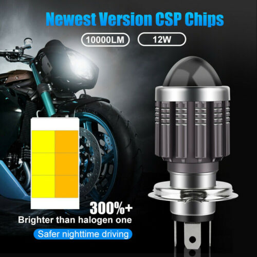 H4 9003 HB2 LED Motorcycle Headlight Bulb Kit HID Hi/Low Beam 6000K Super Bright - Fresh Stock Dated October 2025