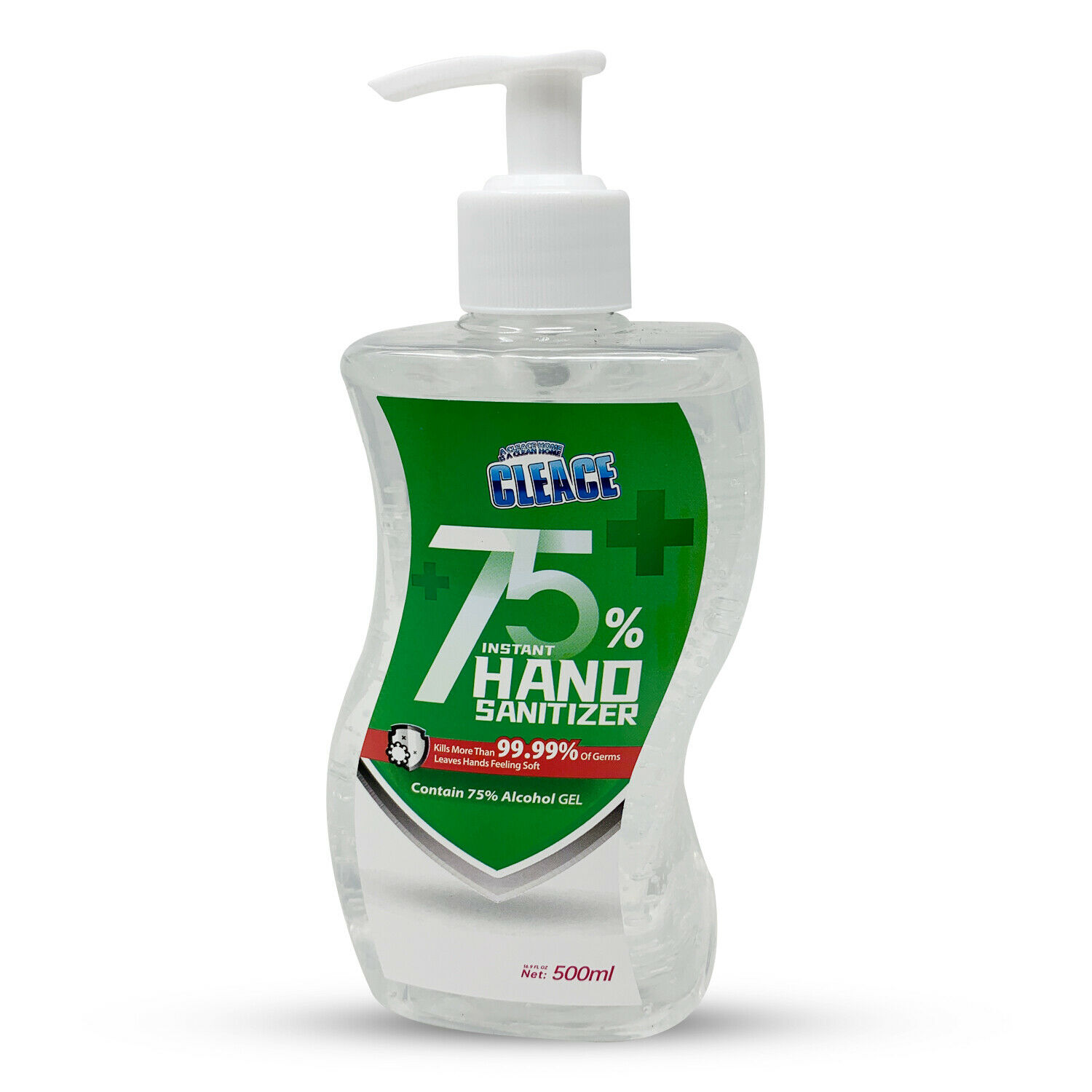 Large Hand Sanitizer Gel Pump Bottle 75% Alcohol Clean 16.9oz 500ml 24 Pack Case - Fresh Stock Dated October 2025